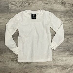 Beverly Hills Polo Club White Long Sleeve Waffle Knit Long Sleeve Tee Size 5/6